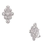 Fancy Diamond Halo Earrings in 18kt White Gold