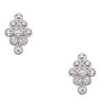 Fancy Diamond Halo Earrings in 18kt White Gold