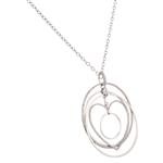 Fancy Diamond Heart Pendant in 14kt White Gold