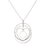 Fancy Diamond Heart Pendant in 14kt White Gold