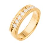 Fancy Diamond Wedding Band in 14kt Gold