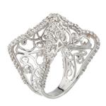 Fancy Filigree Diamond Ring in 14kt White Gold
