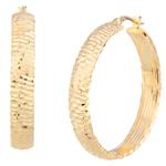 Fancy Hoop Earrings in 14kt Gold