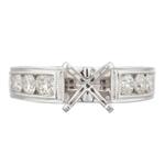 Fancy Round Diamond Engagement Setting in 18kt White Gold