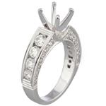 Forever Diamonds Fancy Round Diamond Engagement Setting in 18kt White Gold