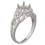Diamond Halo Engagement Ring in 18kt White Gold