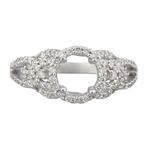 Diamond Halo Engagement Ring in 18kt White Gold