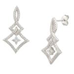 Fancy White Sapphire Earrings in Sterling Silver