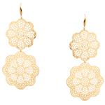 Forever Diamonds Filigree Snowflake Dangling Earrings in 14kt Gold