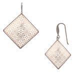 Filigree Style Earrings in 14kt Black and Rose Gold