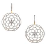 Forever Diamonds Filigree White Sapphire Earrings in 14kt Gold