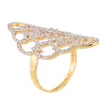 Filigree White Sapphire Ring in 14kt Gold