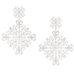 Forever Diamonds Filligree Design Diamond Earrings in 14kt White Gold