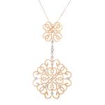 Filligree Design Diamond Pendant in 14kt Rose Gold