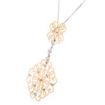 Filligree Design Diamond Pendant in 14kt Rose Gold