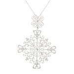 Filligree Design Diamond Pendant in 14kt White Gold