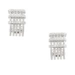 Five Corded Diamond "J" Earrings in 14kt White Gold