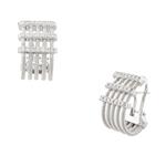 Five Corded Diamond "J" Earrings in 14kt White Gold