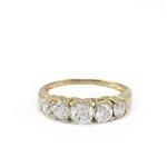 Five Stone Cubic Zirconia Ring in 14kt Gold