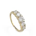 Five Stone Cubic Zirconia Ring in 14kt Gold