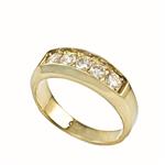 Five Stone Men's Diamond Wedding Band in 14kt Yellow Gold