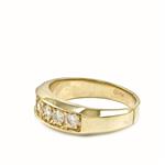 Five Stone Men's Diamond Wedding Band in 14kt Yellow Gold