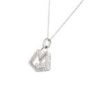 Floating Diamond Purse Pendant in 14k White Gold