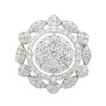 Forever Diamonds Floral Cluster Diamond Ring in 14kt White Gold
