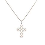 Floral Diamond Cross in 14kt White Gold