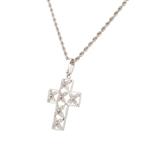 Floral Diamond Cross in 14kt White Gold