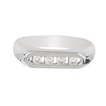 Four Stone Diamond Wedding Band in 14kt White Gold 