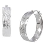 FoxTail Design Hoops in 14kt White Gold