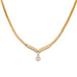 FoxTail Diamond Necklace in 14kt Gold