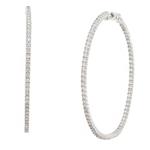 Front and Back Diamond Hoop Earrings in 14kt White Gold