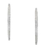 Front and Back Diamond Hoop Earrings in 14kt White Gold