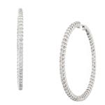 Front and Back Diamond Hoop Earrings in 14kt White Gold