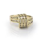 Vertical Twist Diamond Ring in 14kt Gold 