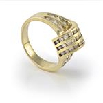 Vertical Twist Diamond Ring in 14kt Gold 