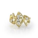 Crisscross Diamond Ring in 14kt Yellow Gold 