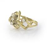 Crisscross Diamond Ring in 14kt Yellow Gold 