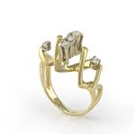 Crisscross Diamond Ring in 14kt Yellow Gold 