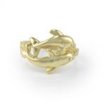 Twin Dolphin Ring in 14kt Yellow Gold 