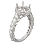 Graduating Diamond Halo Engagement Ring Setting in 18kt White Gold