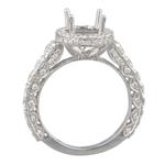 Graduating Diamond Halo Engagement Ring Setting in 18kt White Gold
