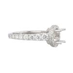 Graduating Diamond Halo Engagement Ring Setting in 18kt White Gold