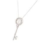 Greek Key Diamond Pendant in 14kt White Gold