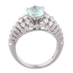 Green Amethyst Diamond Ring in 18kt White Gold