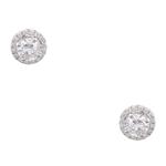 Forever Diamonds Halo Diamond Stud Earrings in 14kt White Gold