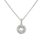 Halo Setting Diamond Pendant in 14kt White Gold