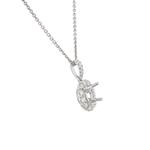 Halo Setting Diamond Pendant in 14kt White Gold